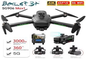 ZLL Câmera Drone 4K Profesional SG906 Max com 3 Eixos Gimbal 5G Wifi GPS Dron 12KM Brushless FPV Dobrável Quadcopter Pro2 21102724123101