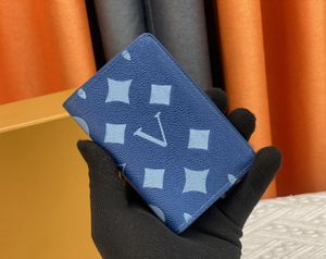 Projektanci mody zippy portfele męskie skórzane portfele zamek błyskawiczny wysokiej jakości kwiaty torebki torebki tytanowe Uchwyt karty