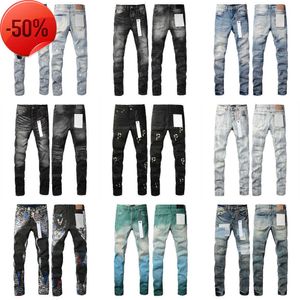 Lila Jeans für Herren, Designer-Jeans, schwarze Hose, Denim-Hose, modisch, lässig, Streetwear, feine Verarbeitung, mittlere Taille, schmale Hose mit geradem Bein, Herrenbekleidung {Kategorie}