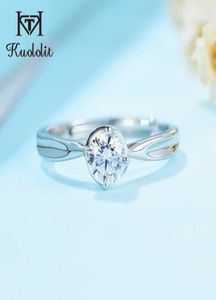 Kuololit Natural Moissanite Rings for Women 925 Solid Sterling Silver Class4 Claw Lab Diamond Ring for Engagement Wedding花嫁Y5793860