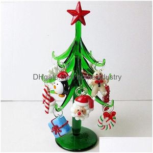 Oggetti decorativi Figurine Fatte a mano Artigianato in vetro di Murano Figurine Ornamenti Decorazioni per la casa Simation Albero di Natale con 12 pendenti Acc Dhwdo