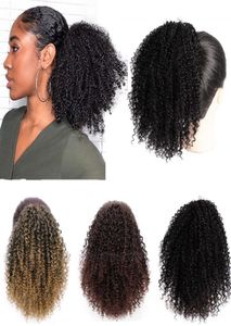 80g Afro Verworrene Lockige Pferdeschwanz Perücke Marley Zöpfe Natürliche Schwarze Remy Haar Dolago Für Frauen Kleberlose Brasilianische Bob Perücke2860599