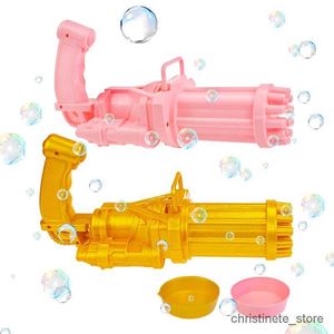 Giochi con la sabbia Divertimento in acqua Pistole a bolle Gatling per giocattoli per bambini Macchina per bolle Gatling per ragazzi Ragazze Giocattoli regalo Macchina automatica per soffiare bolle all'aperto