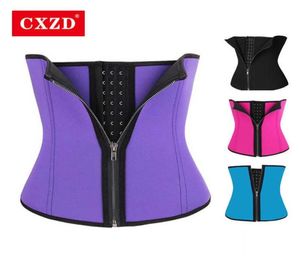 CXZD Kadın Eğitmeni Korse Zipper Hook Shapewear Çifte Çift Kontrol Vücut şekillendirici karın Yağ Yanan Bel Cincher6059761