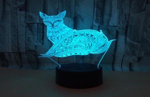 Weihnachten 3D transparent Acryl Fuchs Lichter bunte Fernbedienung Touch-Lampen steuern LED kleines Nachtlicht häusliche Atmosphäre dekorativ l1158807