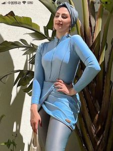 Roupa de banho muçulmana burkini islam maiô biquíni beachwear modesto roupa de banho plus size