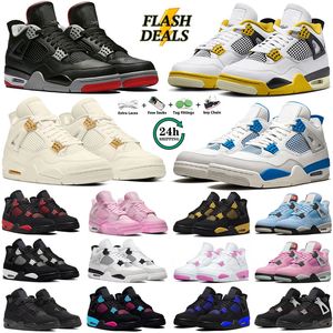 Air Jordan 4 Retro Jumpman 4 4s homens mulheres basquete vermelho gato preto branco Oreo dinheiro puro relâmpago infravermelho universidade azul realeza Shimmer treinador esportes