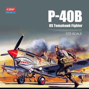 Academy 12456 Airplane Model 1/72 Scale Curtiss P-40B US For Tomahawk Fighter Model Building for Model Hobby Collection DIY 240223