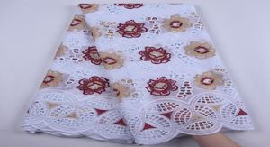 Ribbon 5 Yard Swiss Lace Fabric 2021 Tunga Big Flower Embroidery African 100 Cotton Fabrics Voile Dubai Style8654931