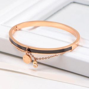 Unisex Charm Pendant Letter Bracelets knit Gold Plated Stainless Steel Chain Bangle Luxury Brand Designer Women Men Wristband Cuff Fashion Jewelry Accessories