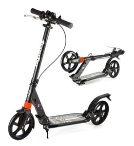 Nytt ankomststad Fashion Two Wheel Scooter Vuxen Folding Design Portable Scooter 3 Justerbara växlar Black White Bearing 120kg6370718