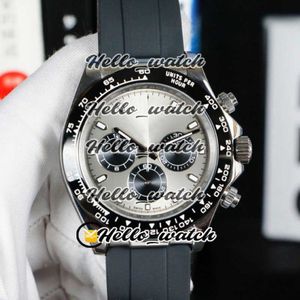 Дизайнерские часы Дешевые 116519 Кварцевые мужские часы Chronogrpah Серый циферблат Черный дополнительный циферблат Стальной корпус Резиновый ремешок Секундомер PXHW discoun257z