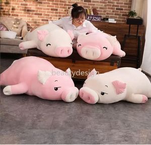 Stok 4075cm squishy domuz doldurulmuş bebek yalan söylemek peluş piggy oyuncak hayvan yumuşak peluşe el daha sıcak yastık battaniye çocuklar bebek rahatlatıcı g3367497