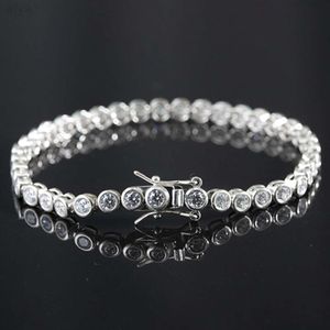 Ins Creative 925 Srebrny sześcienne cyrkon Kobiety Tennis Bracelets 2 mm 3 mm 3 mm 4mm 18k białe złote biżuteria