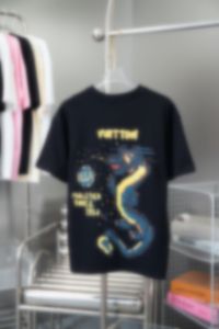 24SS herr t-shirt designer t-shirt kvinnors topp drake dubbel färg tryck kort ärm skjorta sommar strandstil hip hop svart och vit t-shirt 1006