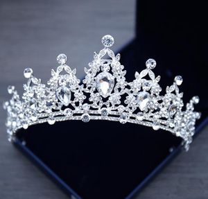 Copricapo da sposa Tiara Cristallo Tiara nuziale Corona Argento Colore Diadema Velo Accessori Testa Gioielli4654282