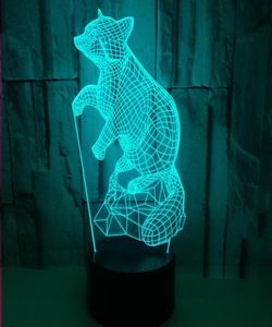 Jultransparent 3D Fox Night Light Creative Colorful Remote Control Touch Lamps Festive Home Atmospherative LED Light1609495