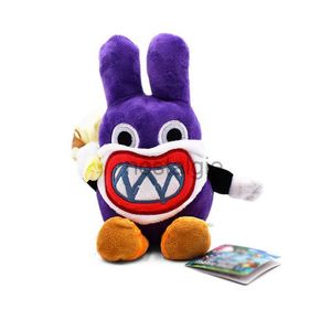 Anime Gra Foped Toys 20 cm mały rozmiar fioletowy królik grzyb zamaskowany złodziej Plush Animals Bunny Nabbit Plushies Prezent dla dzieci 240307