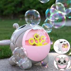 Novelty Games Baby Bath Toys Electric Bubble Machine Automatisk tecknad musblåsare Tillverkare Outdoor Wedding Party Toy Childrens Birthday Present Q240307