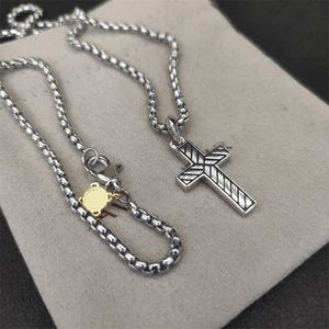 Exquisite DY designer jewelry necklace trendy vintage long luxury necklace twisted rhinestone mens necklace retro cross gift for women zh142 B4