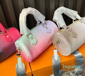 2024 Umhängetasche Boston Taschen Farbverlauf Frauen Handtasche Kissen Umhängetasche Geldbörse Geldbörse Gestickter Buchstabe Nylonband Metallreißverschluss Mini Pochette