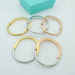 Hot tiffay horseshoe shaped titanium steel bracelet rose gold jewelry 5PN7