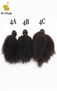 4a 4b 4c afro kinky encaracolado cabelo humano tecer pacotes extensões de cabelo virgem cutícula alinhada 1020inch7175113