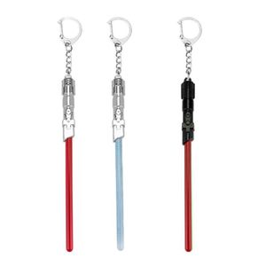 Nyckelringar Ankomstfilm Lightsaber Keychain Fashion Key Holder Ring for Fan's Gift239R