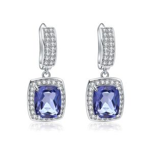 Gem039s ballet natural iolite azul místico quartzo pedra preciosa brincos 925 prata esterlina jóias geométricas para mulher 2106247578025