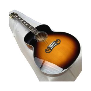 Акустическая гитара CUSTOM шпон 6 струн гриф из палисандра Электрический короб гитара электрическая 43 дюйма + эквалайзер Поддержка настройки Бесплатная доставка