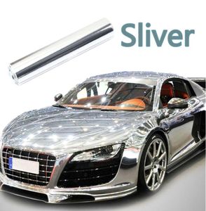 Carro prata cromo flexível vinil envoltório folha rolo filme adesivo de carro decalque 20x152cm7413936