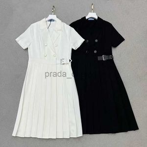 Designer Mulheres Duas Peças Vestido Moda Slim Clássico Padrão Silm 24ss Vestidos Verão Roupas Femininas Simples 2 Cores