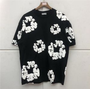 Vintage Puff Print Cotton Printing T Shirt Män kvinnor Kvalitet Tungt tyg tee överdimensionerade toppar Kort ärm6323605