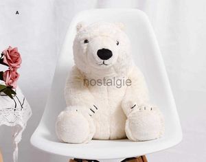 Urso polar recheado animais de pelúcia branco ursos bonitos tamanho 35-30cm crianças sentado travesseiro brinquedo macio 240307