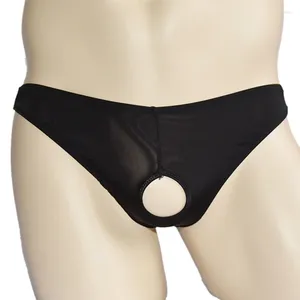 アンダーパンツメンビキニブリーフゲイの下着ナイロンランジェリーセクシーなオープンバシシーパンティーストリングhommeo-ring crotchless mens thongs