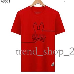 Physcho Bunny Rabbit Polo TシャツデザイナーメンズTシャツトレンディファッションUSAハイストリートショートスリーブTシャツ衣料品心理バニーPSYCOバニー691