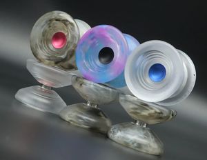 YYF ATOM SMASHER YOYO 1Aファンタスティックスリーピーヨーボールアルミニウム合金軸カバーおもちゃプラスチック注入ボール240304