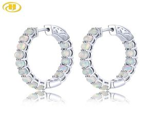 Hutang Natural Opal Sterling Silver Clip Earring 23 karat Cabochon Cut Colorful Classic Design Women039s Christmas 2201089487688