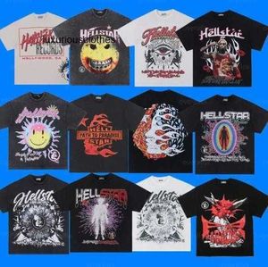 남자 티셔츠 Hellstar Tshirt 여름 티셔츠 패션 남성 여성 디자이너 T 셔츠 긴 슬리브 탑면 Tshirts 의류 폴로 짧은 슬리브 헬스타의 옷