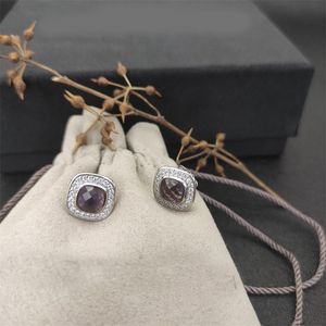 DY orecchini vintage firmati orecchini di diamanti blu piccoli orecchini di diamanti blu piccoli orecchini di cristallo per donna regali di nozze di alta qualità zh161 b4