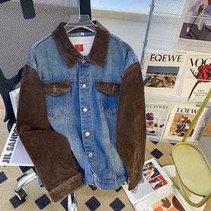 Spring Men Solid Lapel Denim Jackets Fashion Motorcycle Jeans Jackets s Slim Fit Cotton Casual Coat Oversize A13 240301