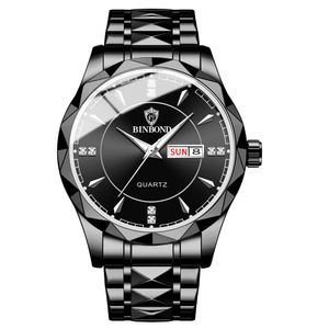 Binbang Watch Nowy moda męska zegarek Waterproof Waterproof Tungsten Steel Kalendarz kwarcowy kwarcowy zegarek Shake Sound Wybuchowe graniczne wydanie C13