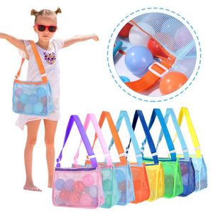 Портативная уличная пляжная сетчатая сумка-тоут, сетчатая сумка для купания, сумки-тоут на молнии, детские сумки на плечо
