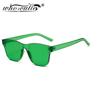 Marca Design Sem Aro Óculos De Sol Mulheres Sem Moldura Sqaure Quadro Colorido Oceano Lente Vermelho Verde Tonalidade Óculos de Sol Femininos OM879 240226
