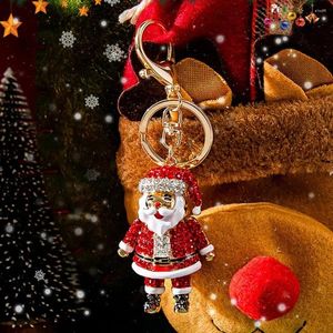 Keychains Girl Santa Claus Christmas Tree Pendant Mobile Phone Hanging Women Keychain Holder Bag Charm Key Chain Car Ring
