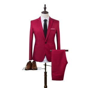 Designs Mantel Hose Anzug Männer Einfarbig Hochzeit Smoking Für Slim Fit Herren Anzüge Koreanische Mode Jacken Hosen Männer 039s Blazer 4527940