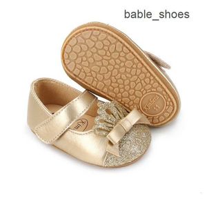 Småbarnflickor Princessskor Soft Pu Leather Slip-On-skor med glänsande element Anti-slip för utomhus