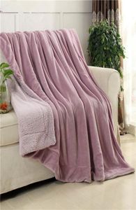 tjockt kast filt varm sherpa sängkläder plädar fast färg s m l size7228144
