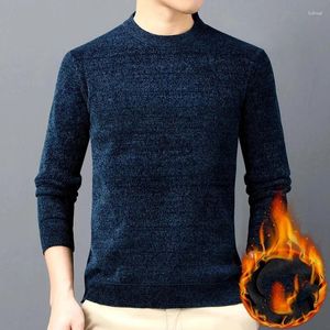 Men's Sweaters Autumn Winter Solid Round Neck Screw Thread Pullover Long Sleeve Sweater Undershirt Knitted Casual Loose Office Lady Tops