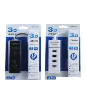 Usb Hubs 4 In 1 Black Usb 3.0 Hub Splitter For Ps4/Ps4 Slim High Speed Adapter Xbox With Package Drop Delivery Computers Networking Co Dhuky